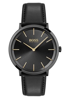 Hugo Boss BOSS Skyliner Leather Strap Watch