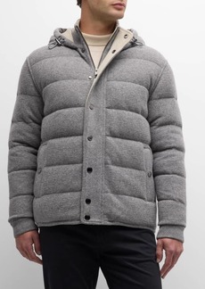 Hugo Boss Men's Quilted Knit Hooded Jacket