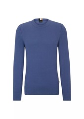 Hugo Boss Micro-Structured Crew-Neck Sweater in Cotton