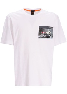 Hugo Boss motorbike-print cotton T-shirt