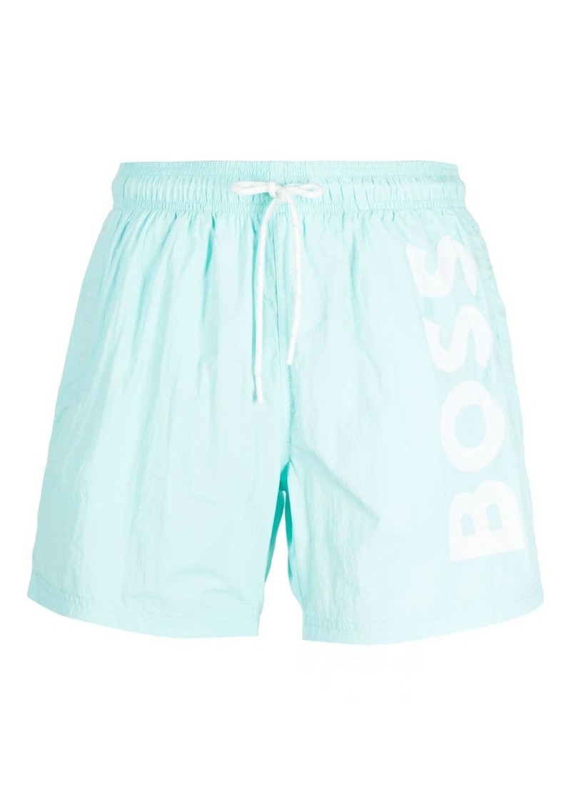 Hugo Boss Octopus logo-print swim shorts