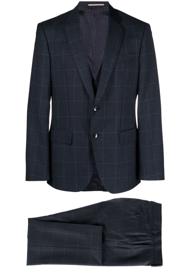 Hugo Boss plaid-check single-breasted suit