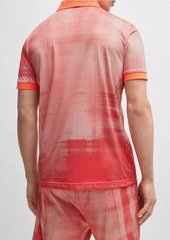 Hugo Boss Printed-Mesh Polo Shirt