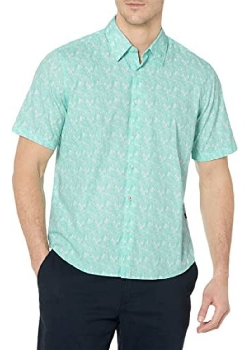 Hugo Boss Rash Patterned Short Sleeve Button-Down Shirt