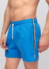 Hugo Boss Recycled-Material Swim Shorts With Signature Stripe And Logo