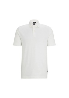 Hugo Boss Regular-fit polo shirt in cotton and linen