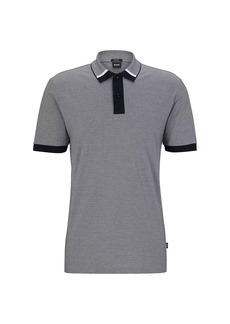 Hugo Boss Regular-Fit Polo Shirt with Two-Tone Micro Pattern