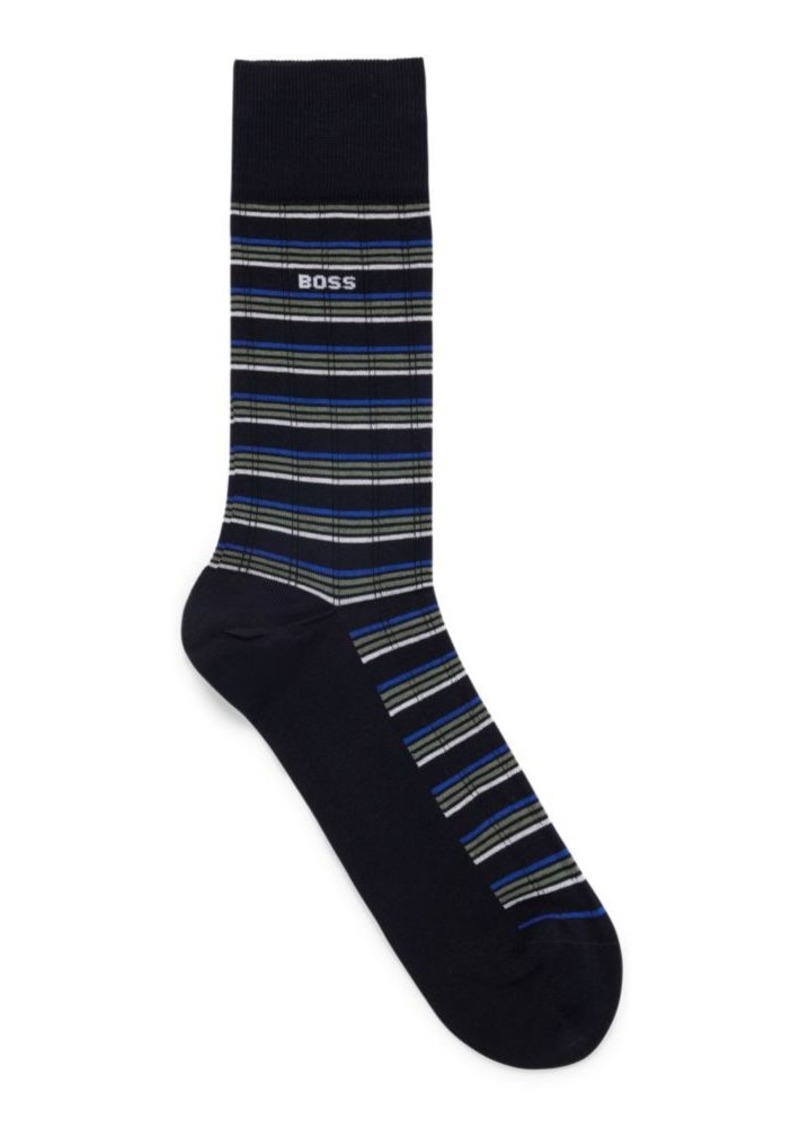 Hugo Boss Regular-length striped socks in a mercerized cotton blend
