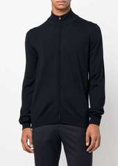 Hugo Boss ribbed-knit zip-up sweater