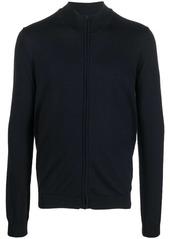 Hugo Boss ribbed-knit zip-up sweater