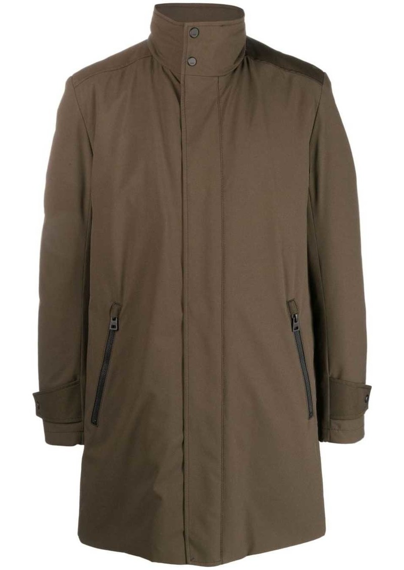 Hugo Boss roll-neck water-repellent raincoat