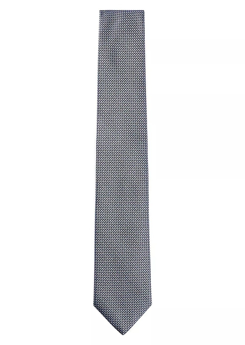 Hugo Boss Silk Tie with Jacquard Woven Micro Pattern