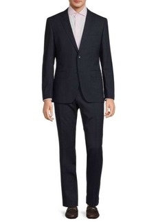 Hugo Boss Slim Fit Checked Virgin Wool Blend Suit