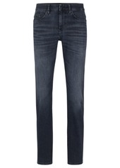 Hugo Boss Slim-fit jeans in dark-blue cashmere-touch denim