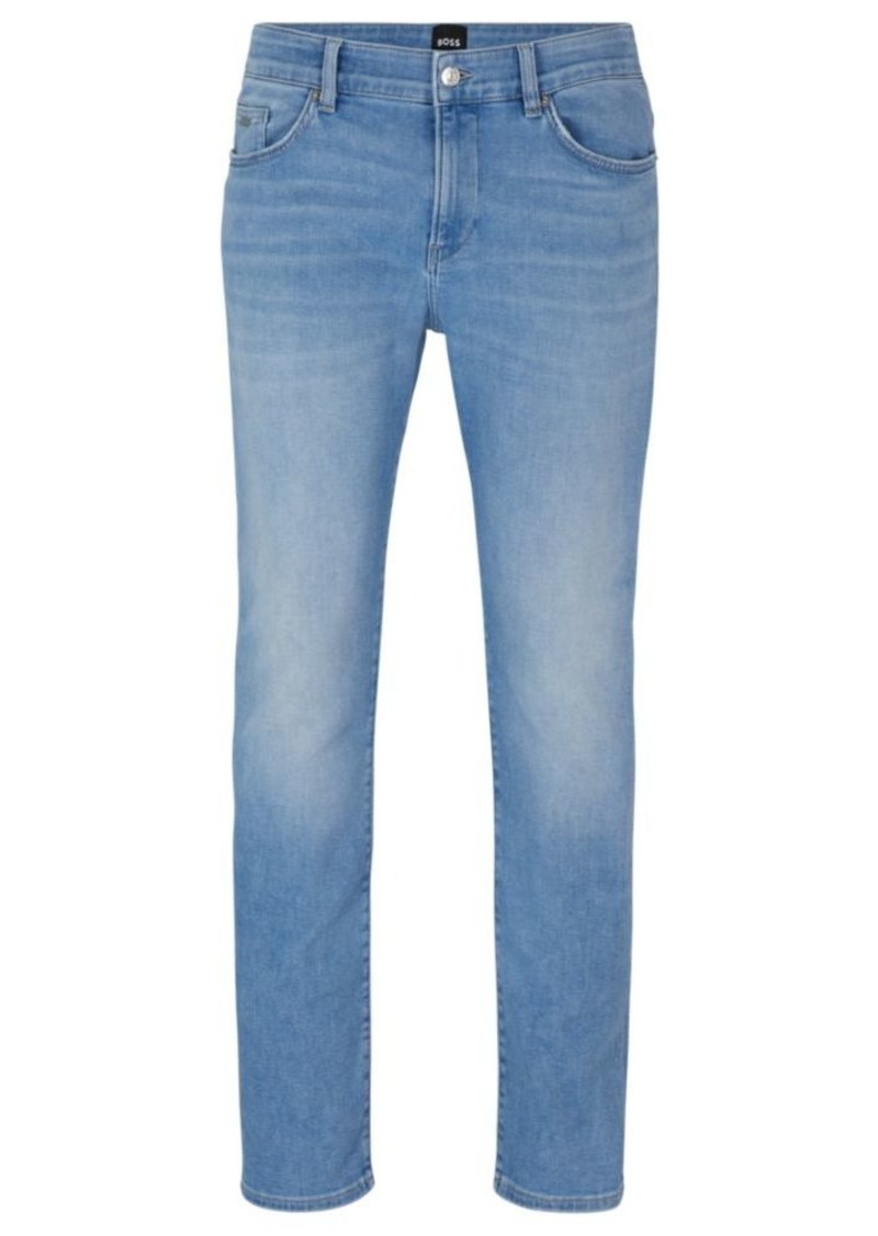 Hugo Boss Slim-fit jeans in light-blue soft stretch denim