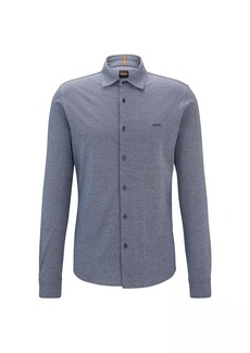 Hugo Boss Slim-Fit Shirt in Melange Cotton Piqué