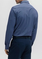 Hugo Boss Slim-Fit Shirt in Printed Performance-Stretch Fabric