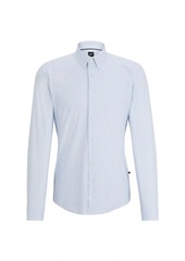 Hugo Boss Slim Fit Shirt in Printed Performance Stretch Jersey