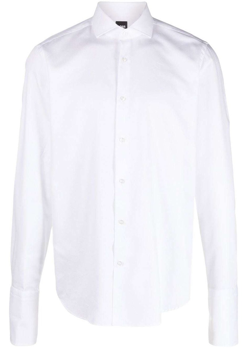 Hugo Boss spread-collar cotton shirt