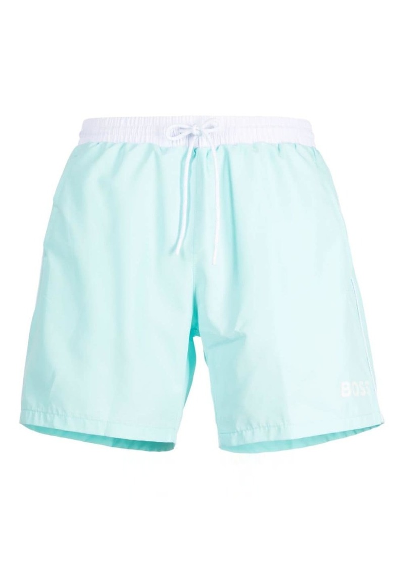 Hugo Boss Starfish logo-print swim shorts