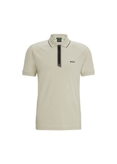 Hugo Boss Stretch-cotton slim-fit polo shirt with zip placket
