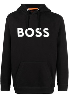 Hugo Boss logo-embroidered drawstring hoodie