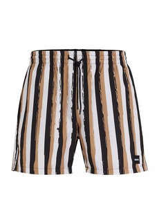 Hugo Boss Striped Swim Shorts In Quick-Drying Fabric