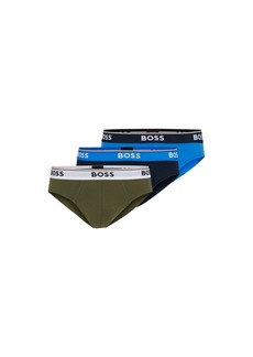 Hugo Boss Three-pack of logo-waistband briefs in stretch cotton