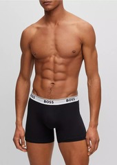 Hugo Boss Three-Pack of Stretch-Cotton Boxer Briefs With Logos