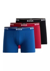 Hugo Boss Three-Pack Of Stretch-Cotton Boxer Briefs With Logos