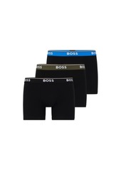 Hugo Boss Three-pack of stretch-cotton boxer briefs with logos