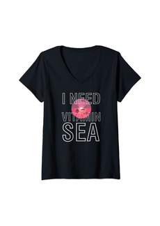 Hugo Boss Womens I need vitamin sea - gift t-shirt V-Neck T-Shirt