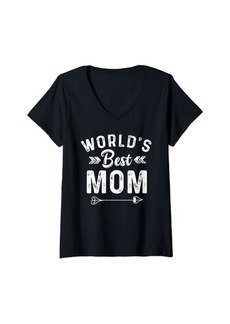 Hugo Boss Womens World's Best Mom - standard t-shirt V-Neck T-Shirt
