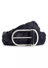 Hugo Boss Woven-Suede Belt with Buckle