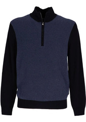Hugo Boss zip-neck cotton-blend sweater