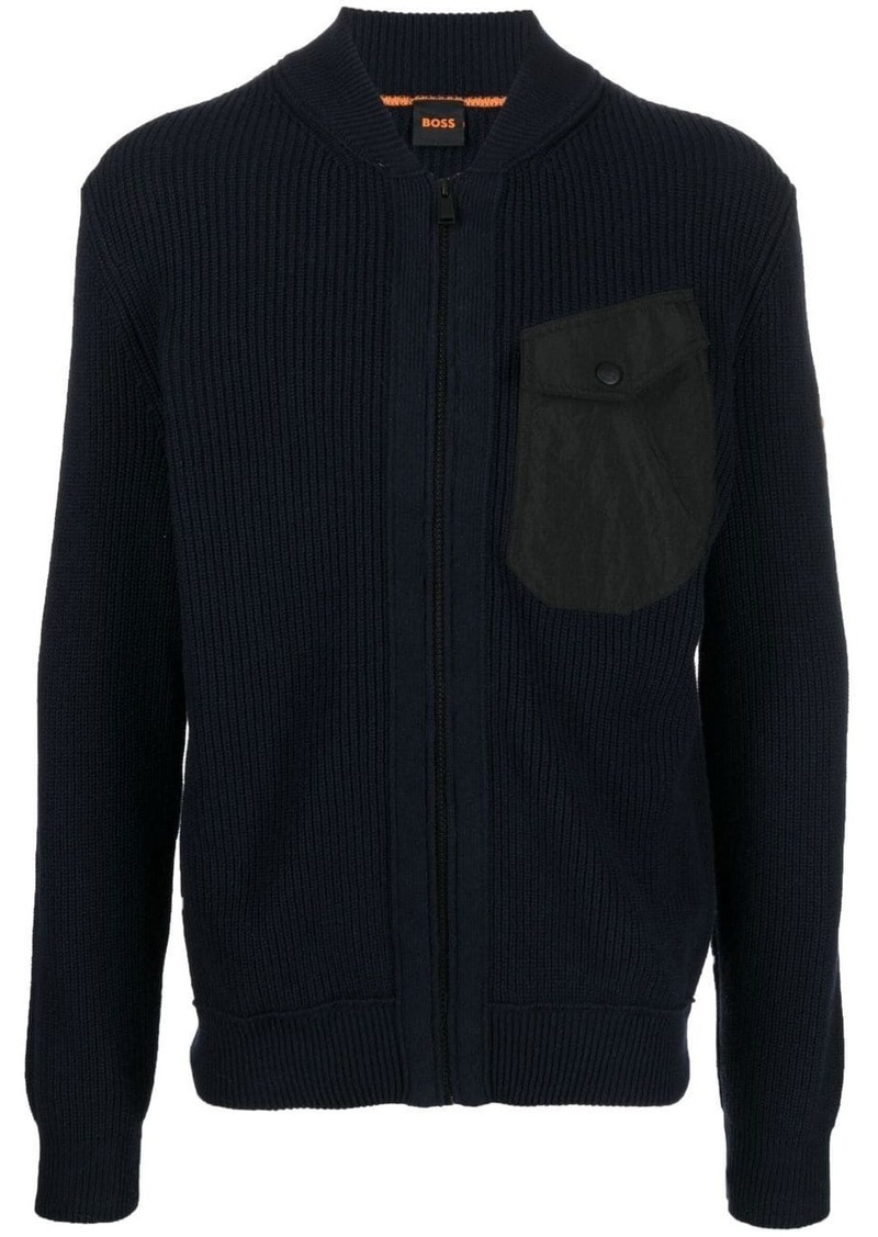 Hugo Boss zipped-up knit cardigan