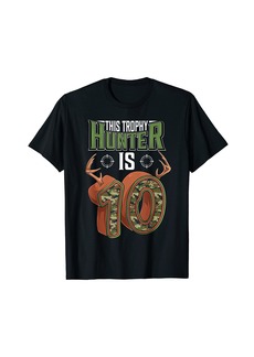 10 Year Old Hunting 10th Birthday Party Deer Hunter T-Shirt
