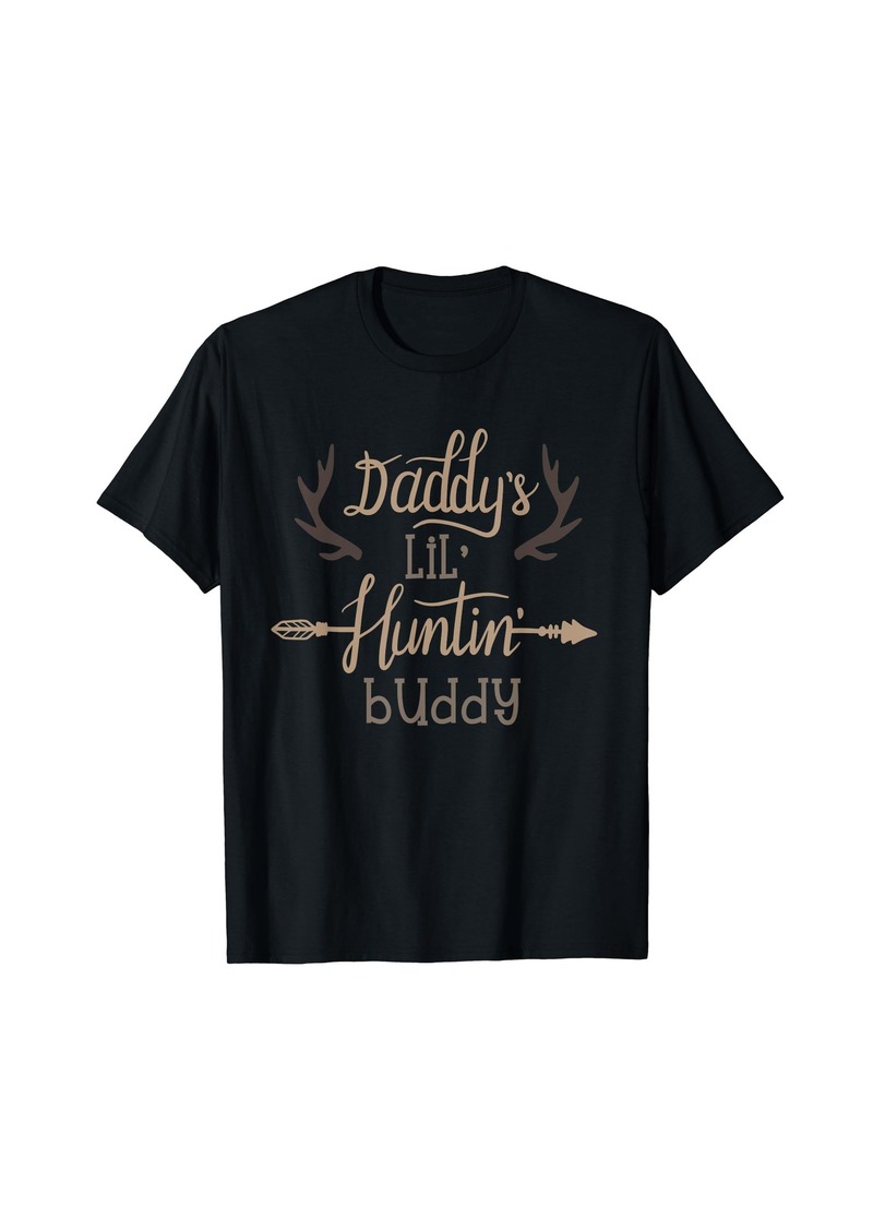 Hunter Daddy's Lil Hunting Buddy Kids Hunting Shirt Deer Antlers T-Shirt
