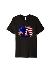 Duck hunter USA flag with hunting dog for duck hunters Premium T-Shirt