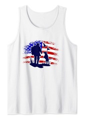 Duck hunter USA flag with hunting dog for duck hunters Tank Top
