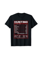 Funny Hunting Nutrition Facts Deer Elk Hunter T-Shirt