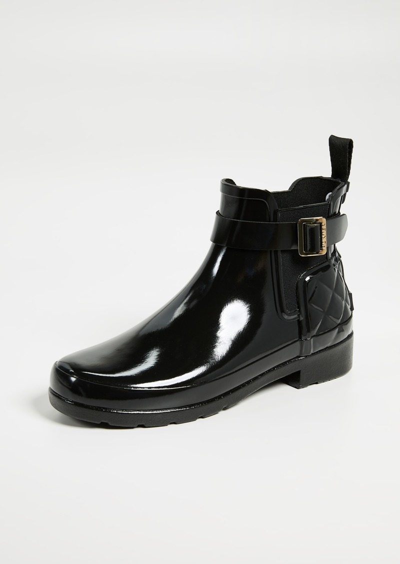 hunter original refined quilted gloss chelsea boot