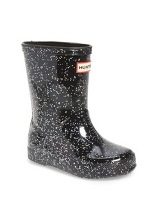 Hunter First Classic Giant Glitter Waterproof Rain Boot in Black at Nordstrom