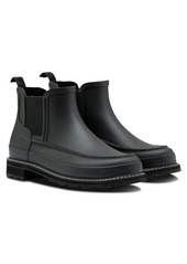 Hunter Moc Toe Waterproof Chelsea Rain Boot in Black/Black at Nordstrom