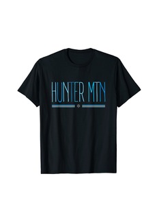 Hunter Mountain NY Winter Snowflake Blue Lettering T-Shirt