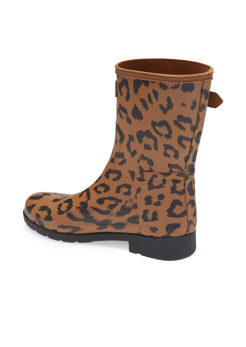 hunter leopard short boots