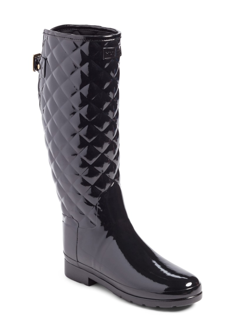 hunter high gloss quilted rain boots