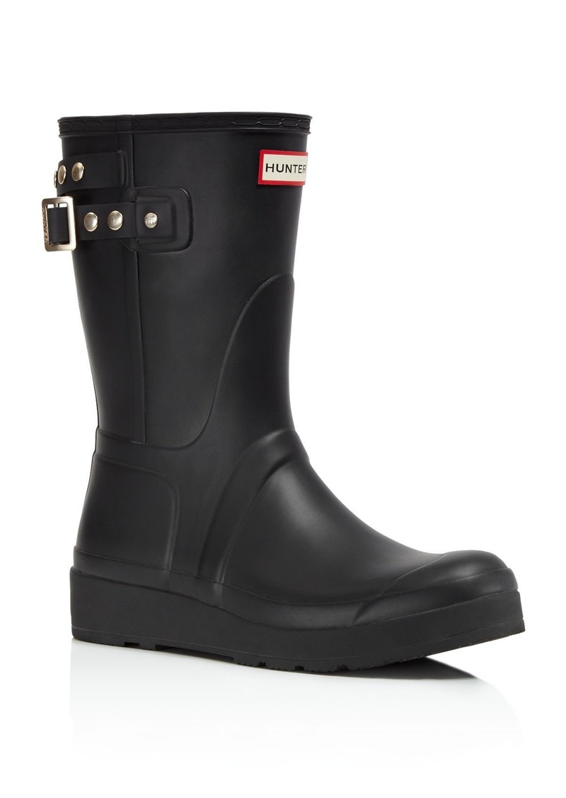 Wedge Rain Boots with Studded Straps 