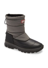 Hunter Original Waterproof Insulated Short Snow Boot in Grey/Black at Nordstrom