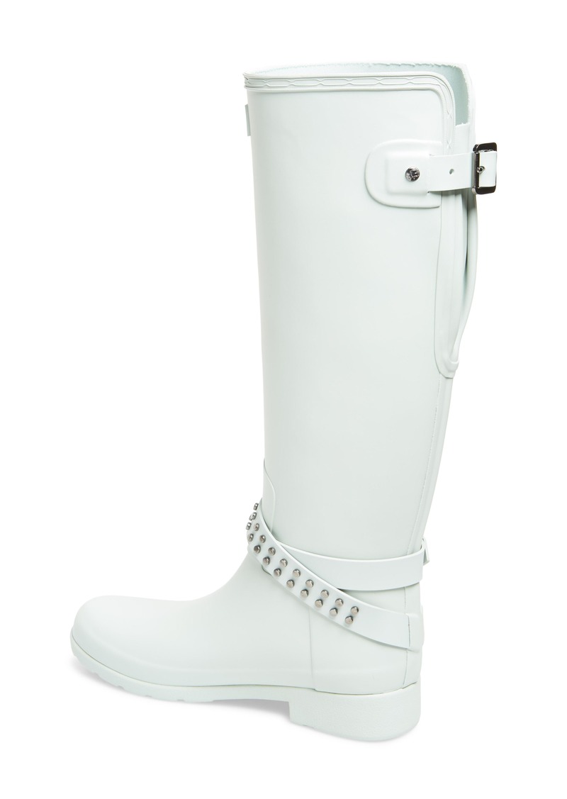 refined adjustable back knee high waterproof rain boot